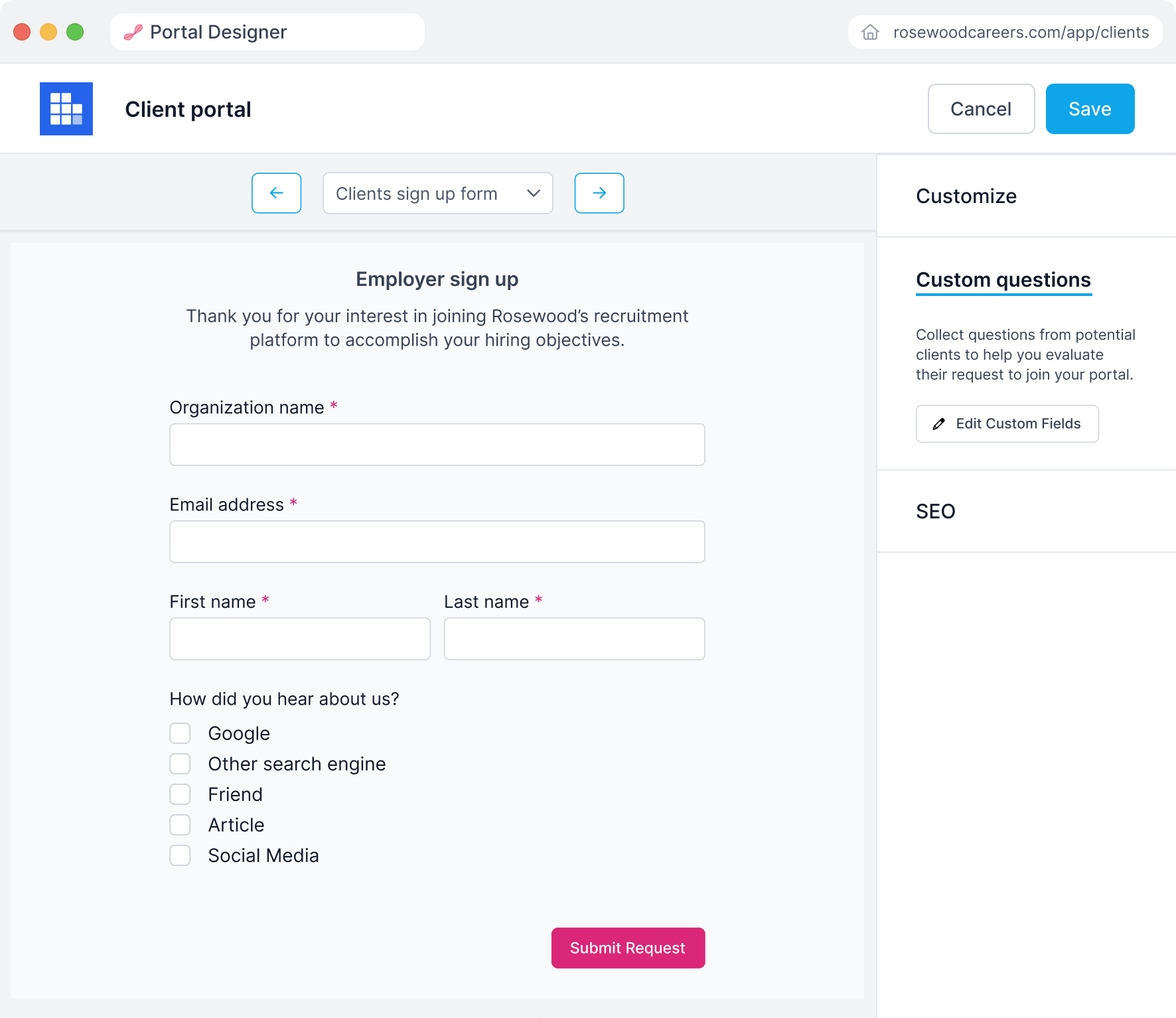 Portal designer